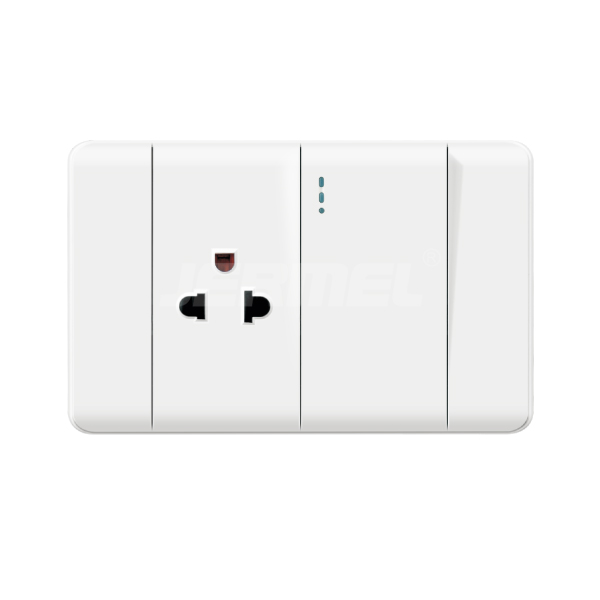 1 gang 2 way switch+universal socket