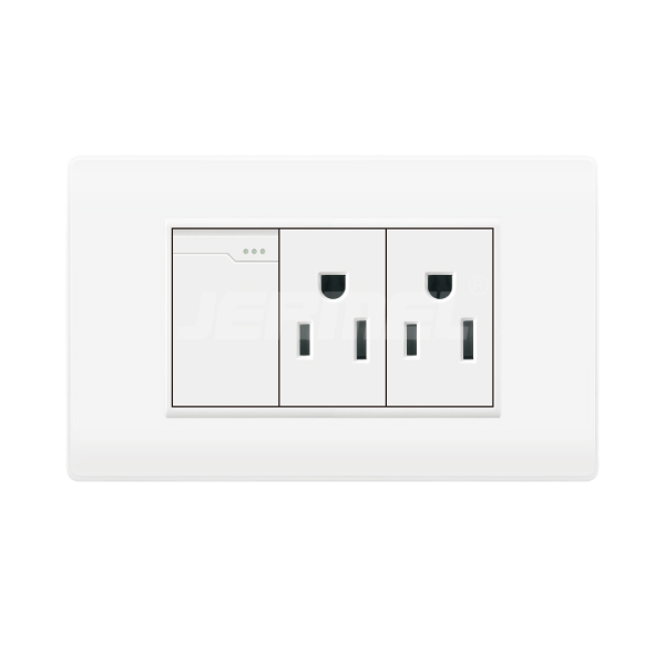 1 gang 1 way switch+double single socket