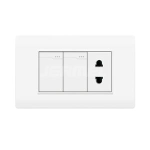 10-16A 110-250V Home Power 2 Gang 2 Way Wall Switch+1 Gang Universal Socket Without Grounding