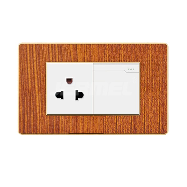 Stain Resistant Socket And Switch Wood Grain Cover Frame