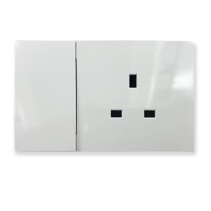 10-16A 110-250V Pc Material 1 Gang 1 Way Wall Switch+13A UK Pin Socket X1