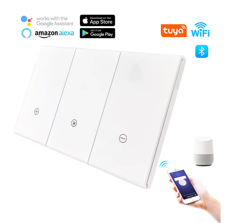 Smart home Alexa Lighting Switch Wall 1/2/3/4 Gang Us Work Skin feeling Wifi Light Touch Switch With Alexa Google Home