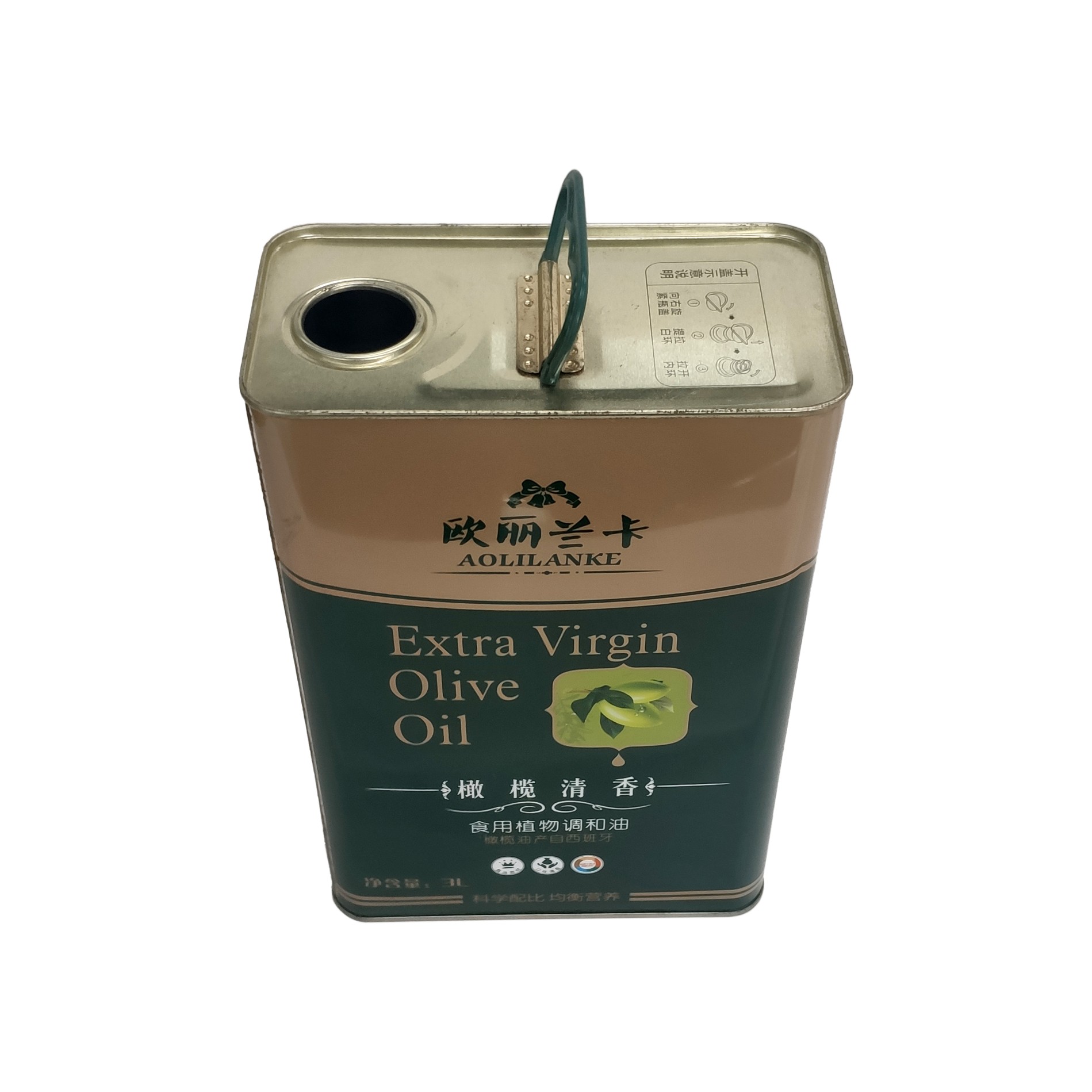 3 L Olive Oil Can Square Tins