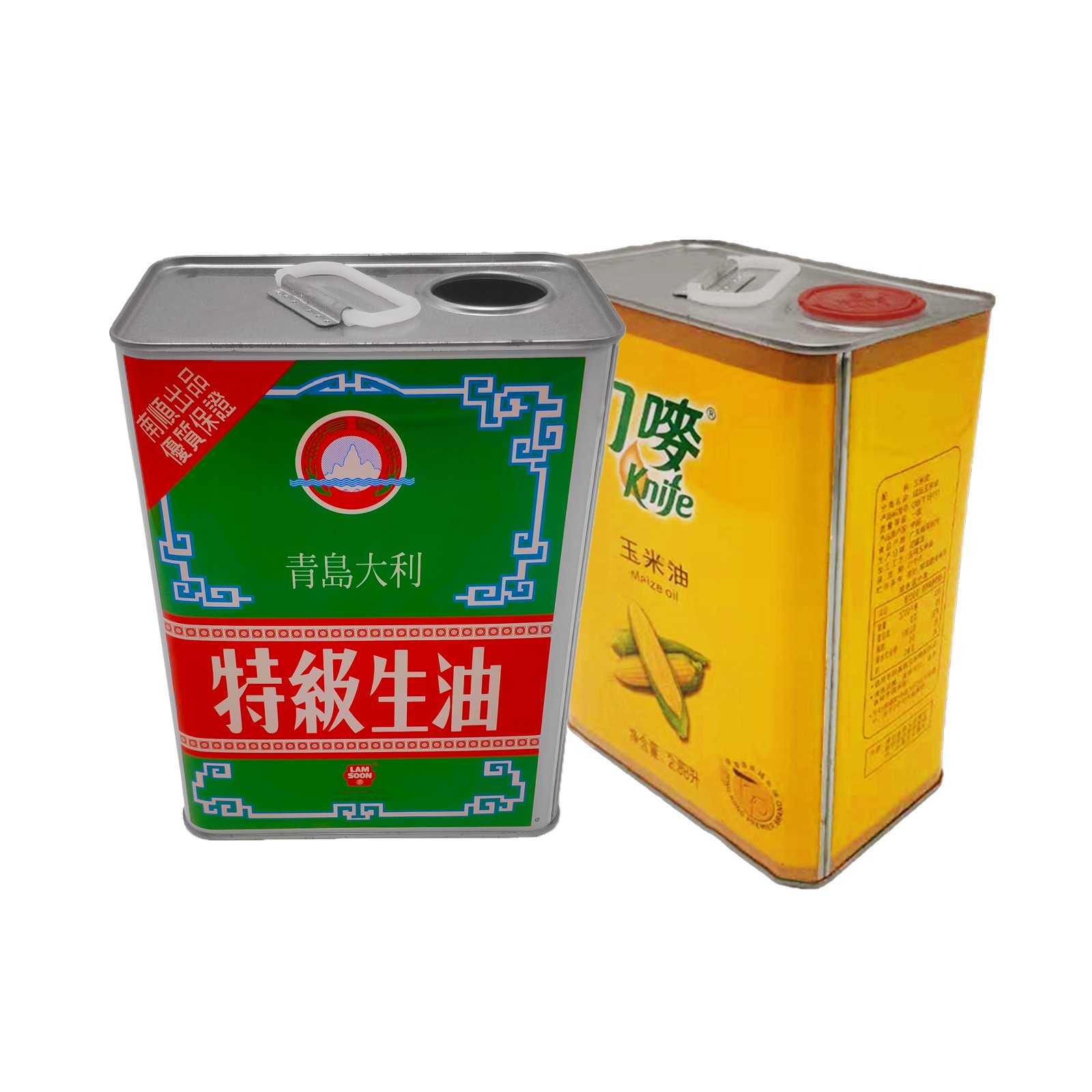 printed oil tin container