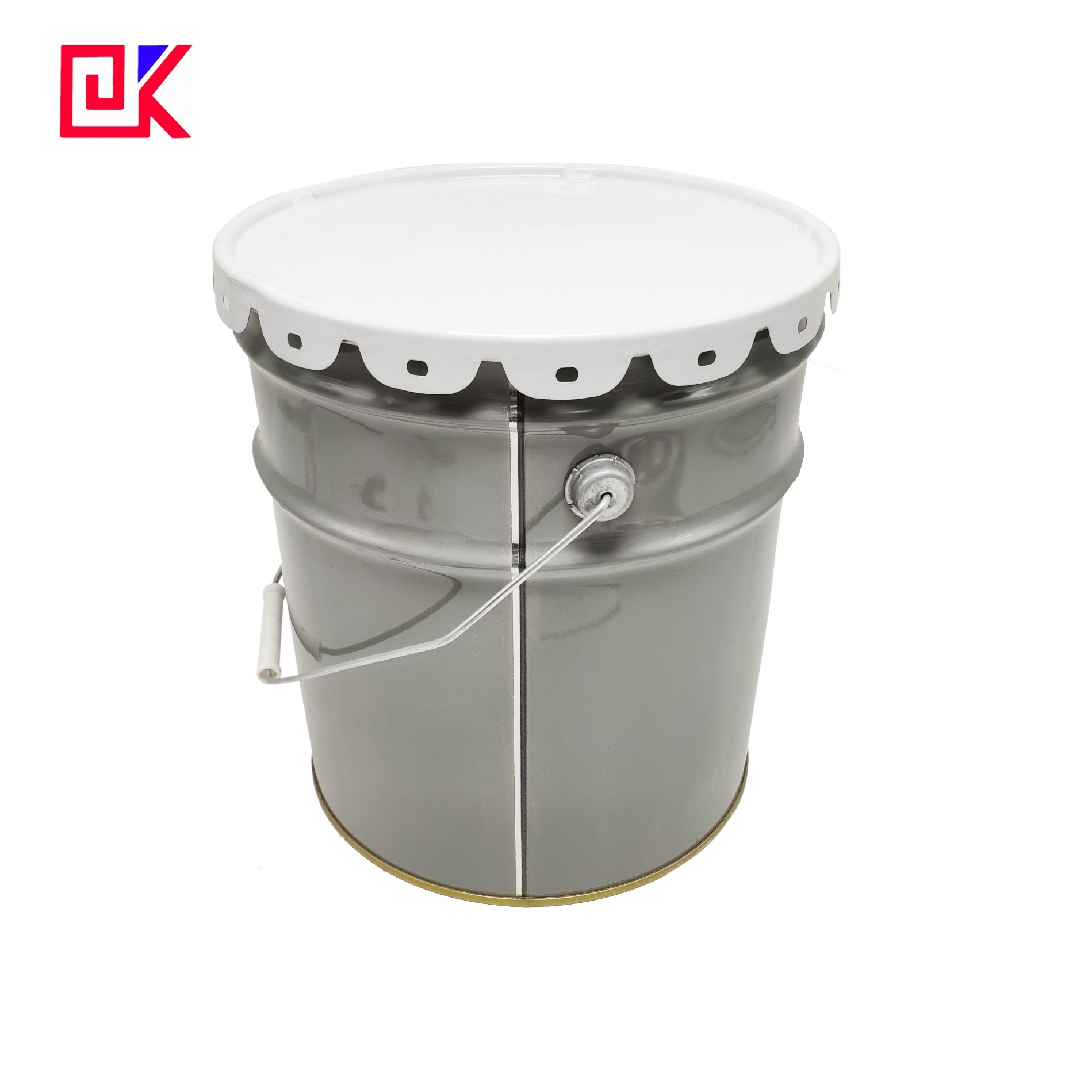 Supply 20L White Chemical Tins Steel Drum With Handle Wholesale Factory Foshan Dekai Metal