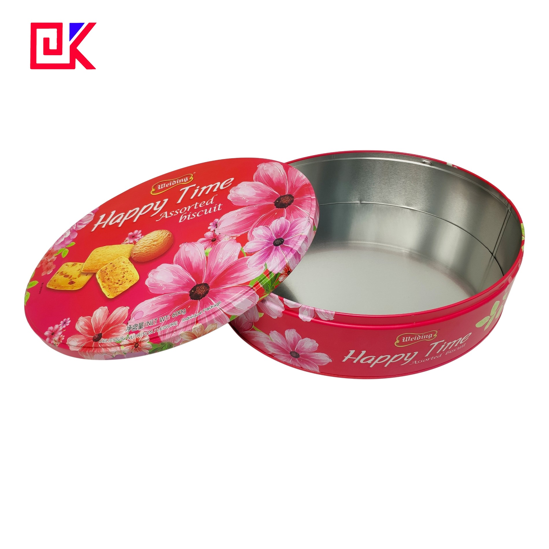Round Printed Butter Cookie Tin Container Tins