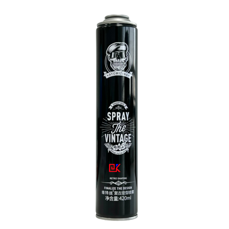 Metal aerosol can of hair spray with a diameter of 52 mm and a capacity of 420 ml Metal aerosol can of hair spray with a diameter of 52 mm and a capacity of 420 ml