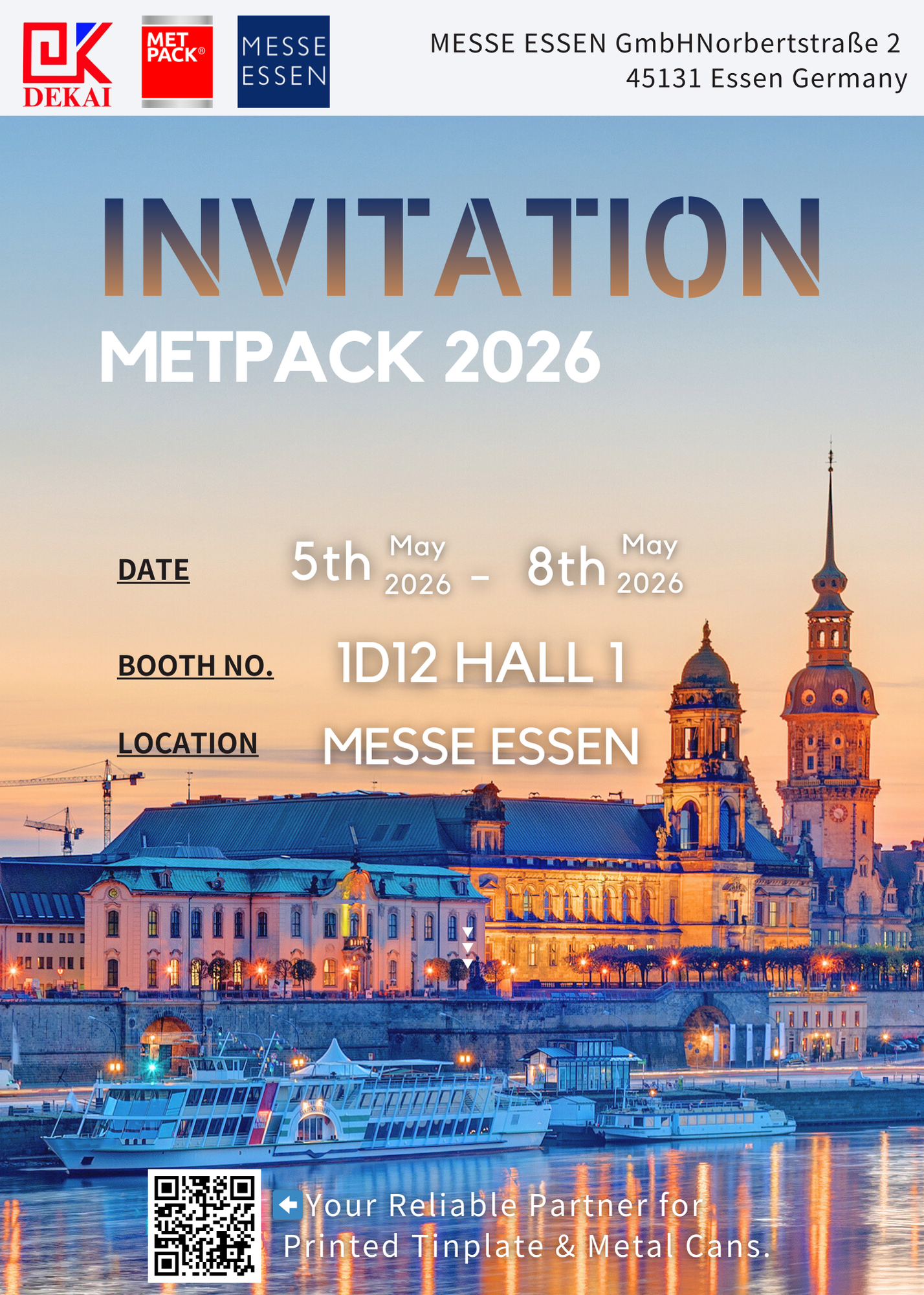 Invitation to Metpack 2026 – Visit Dekai at Hall 1, Booth 1D12