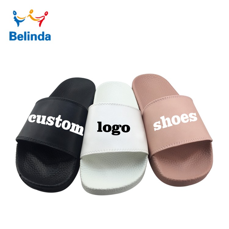 Custom Logo Designer Slides Mens Shoes