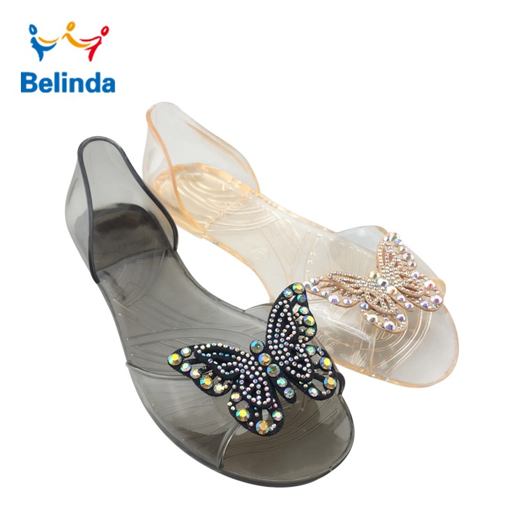 Latest Beach Transparent Fashion Butterfly Sandals
