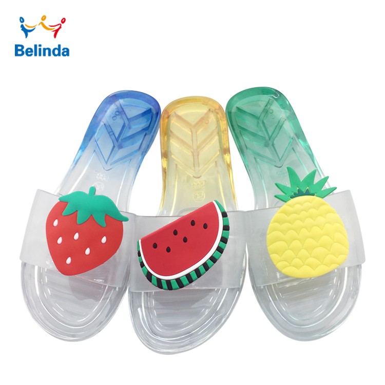 Transparent Female Slippers Fashion PVC Fruit Slides