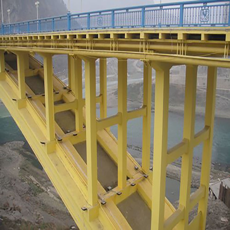 Puente estructura de acero pintura de oro fluorocarbono