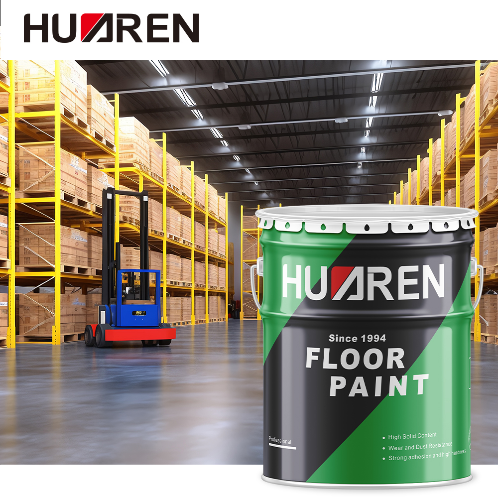Huaren pintura epóxi para piso de garagem, pintura epóxi para piso emborrachado de concreto, revestimento de piso epóxi