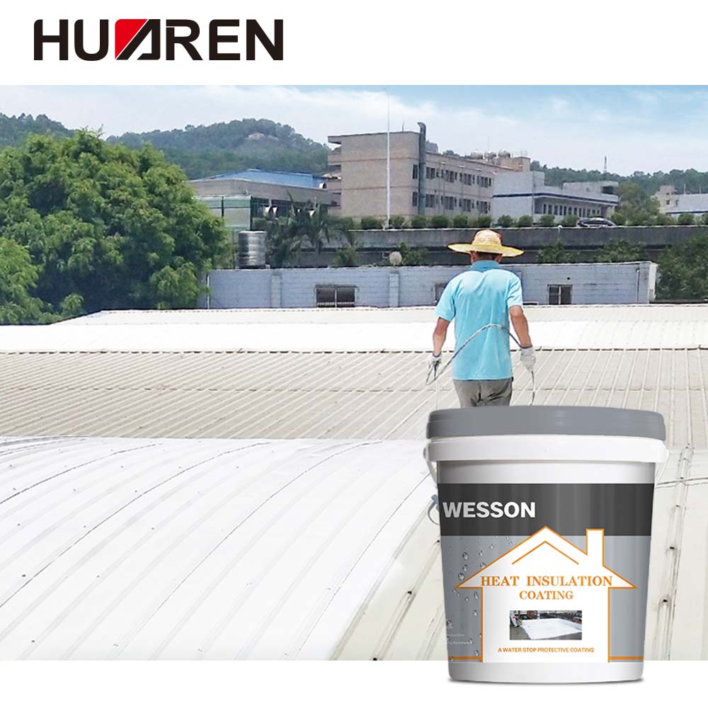 Huaren High Build Semi-Gloss Finish Polyurethane Waterproof Liquid Rubber Roof Coating