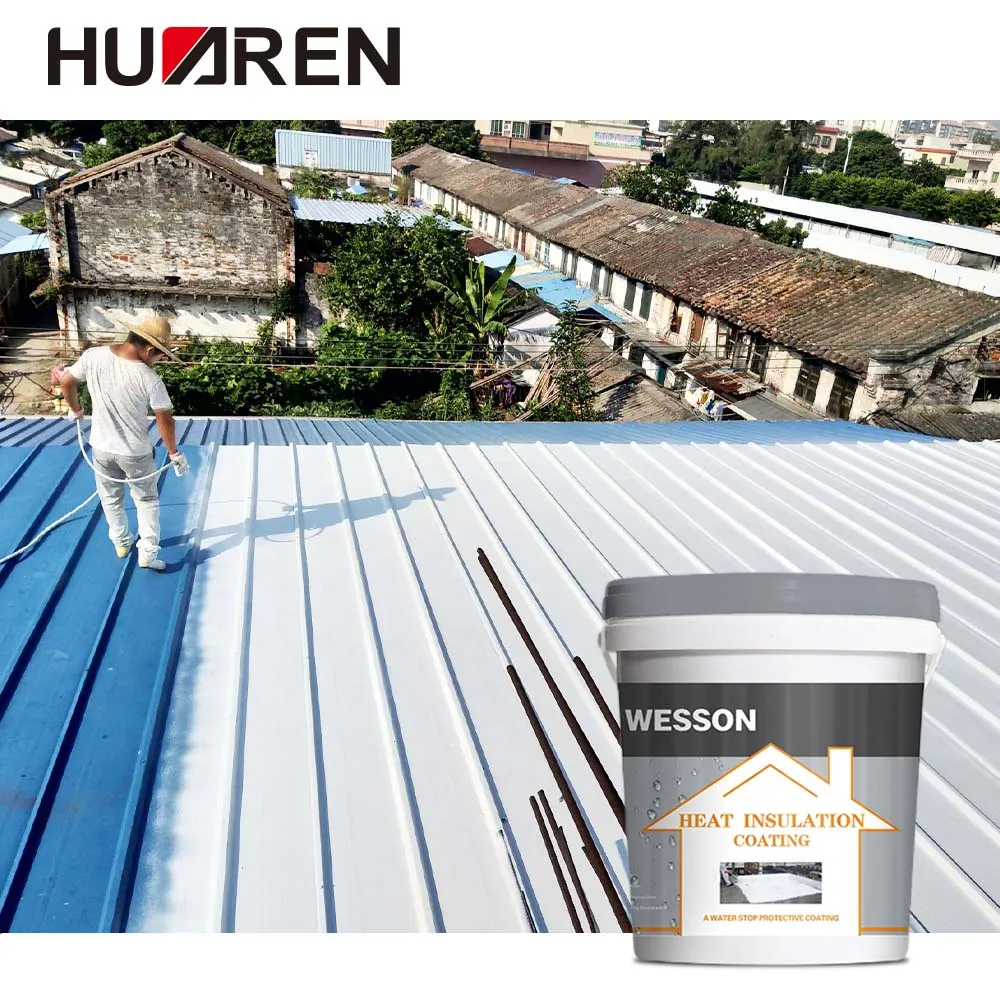 Huaren High Build Semi-Gloss Finish Polyurethane Waterproof Liquid Rubber Roof Coating