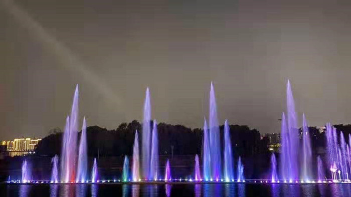 Fontaine musicale RAINBOWS pour les jeux militaires de Wuhan
