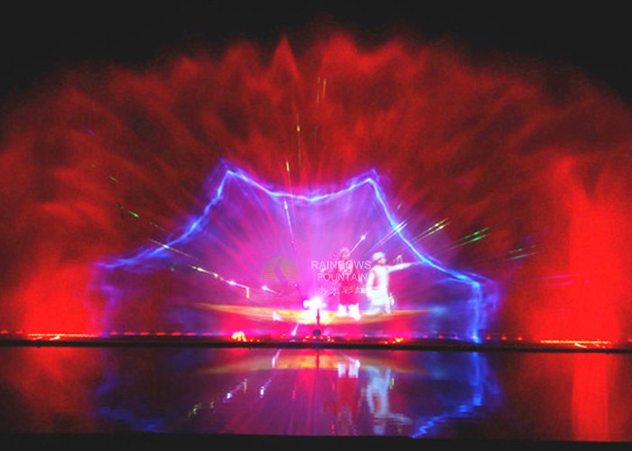 Prachtige Licht- En Watershow Muzikale Fontein In China