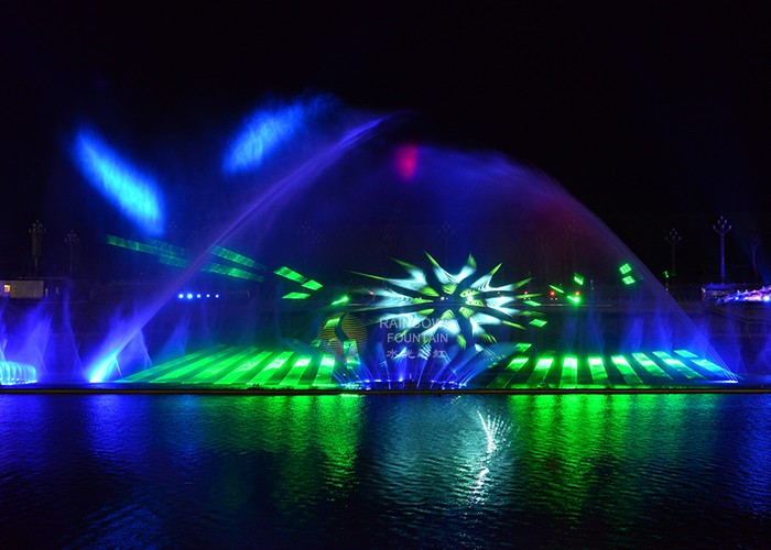 Outdoor Lake Fountains And Aeration With Lights