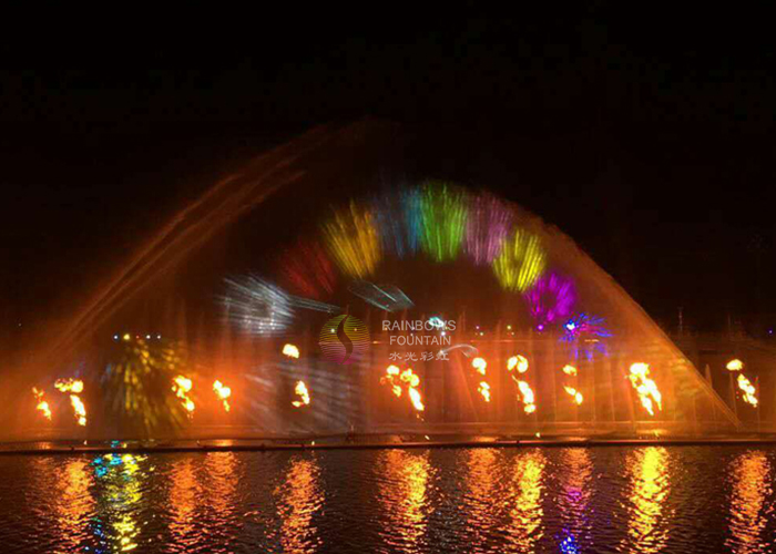 fountain with fire