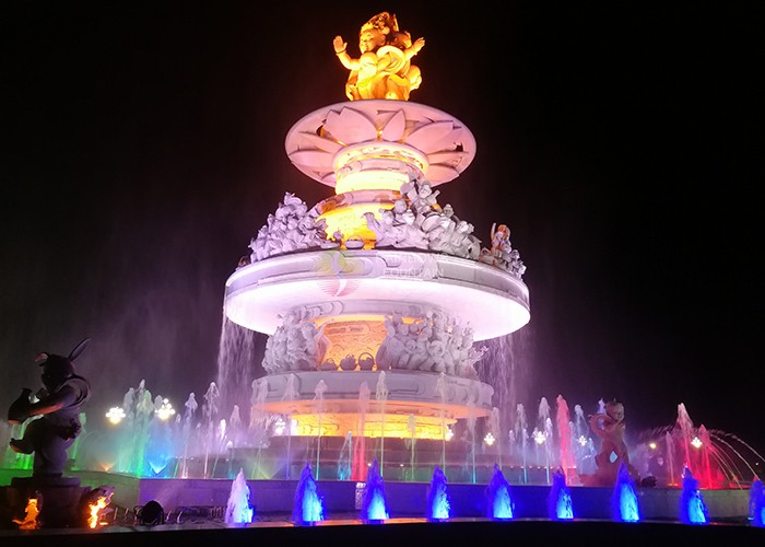 Spray Water Jet Led Outdoor Singing Pond Fountain