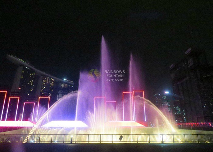 Modern Outdoor Decor Rectangular Lighted Water Foam Fountain