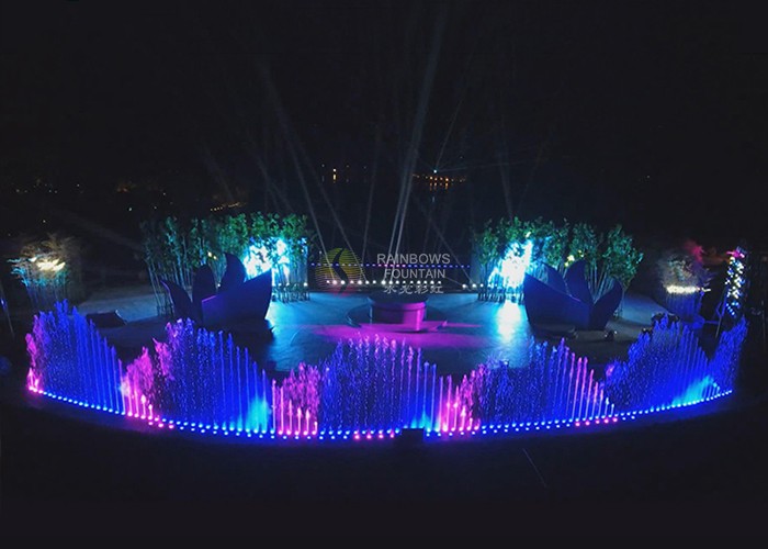 LED light music fountain construction