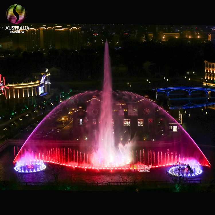 Jiangsu fontaine extérieure de danse de musique de l'eau de 100 mètres avec l'exposition de lumière de DMX 512 LED
