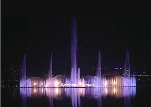 Fonte de água dançante musical Bangladesh 120m lago com luzes coloridas DMX 512