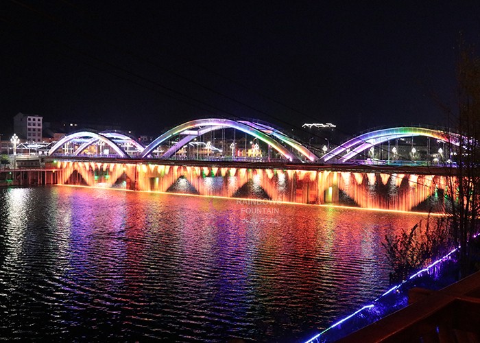 Cortina de agua gráfica programable decorativa puente