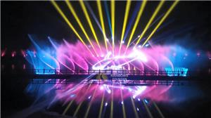 Китайский парк Иммерсивное световое шоу теней Водный экран Музыкальный танцевальный фонтан с 3D-лазерным и лучевым световым эффектом