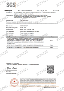 Talc Masterbatch ROHS2.0+Total Lead+Eight Soluble Heavy Metals Test Report