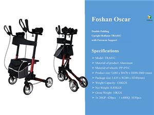 New Style Upright Rollator TRA01C with Double Folding Frame
