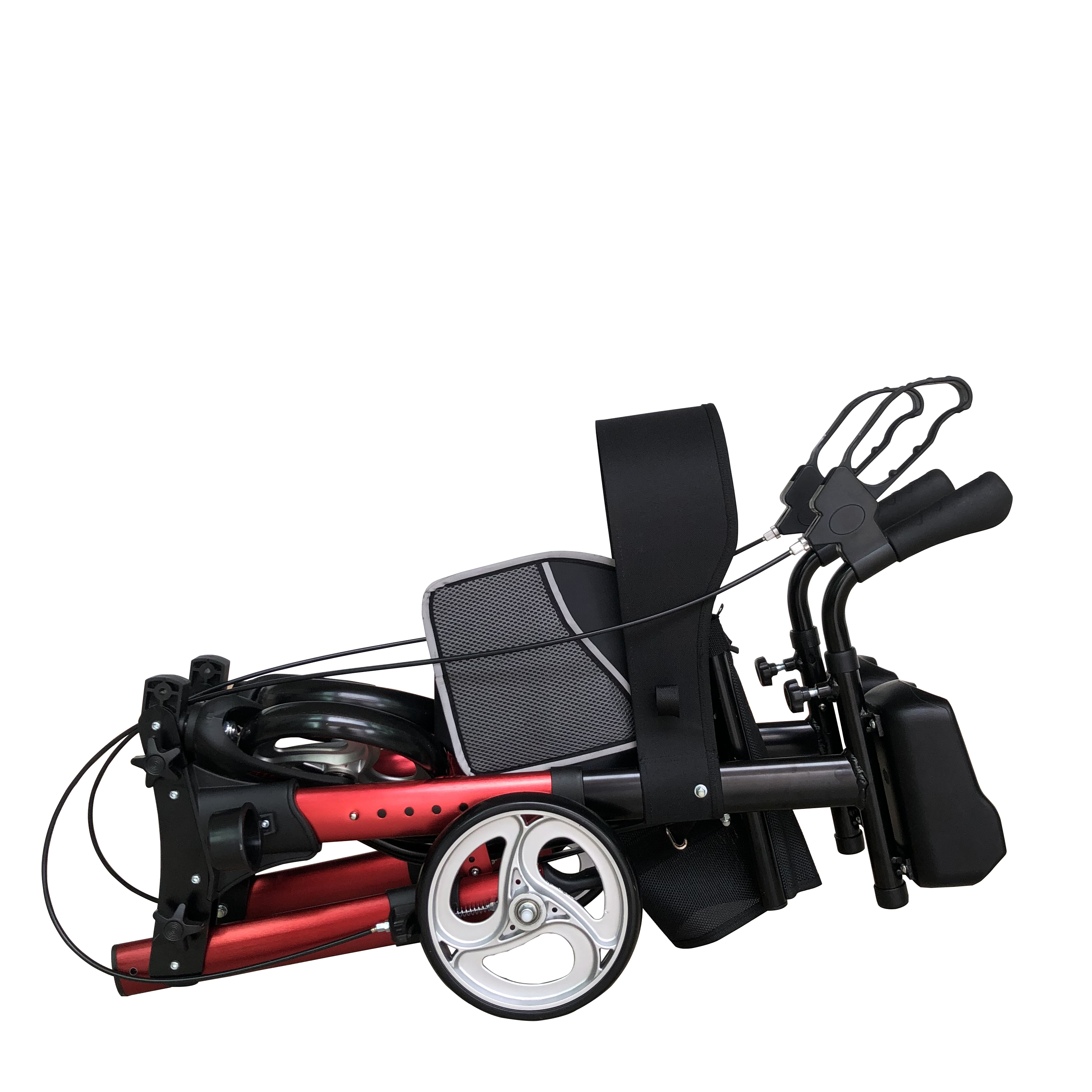 Aluminum Upright Rollator Walkers with Armrests, Handrails and Cup Holder