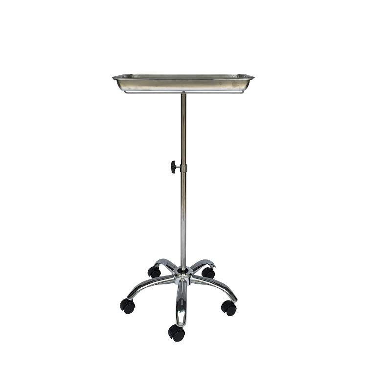 Stainless Steel Adjustable Instrument Stand with Five Wheels