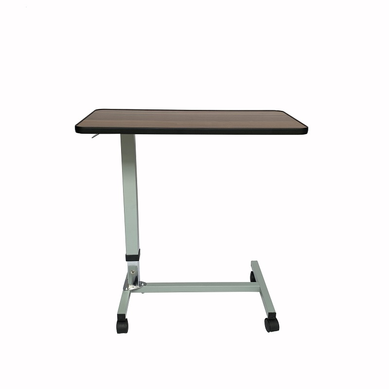 Easy Adjustable Bedside Table Quick and Easy Assembly Overbed Table with Locking Swivel Wheels