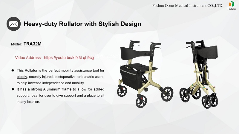 Heavy Duty Rollator o stylowym wyglądzie