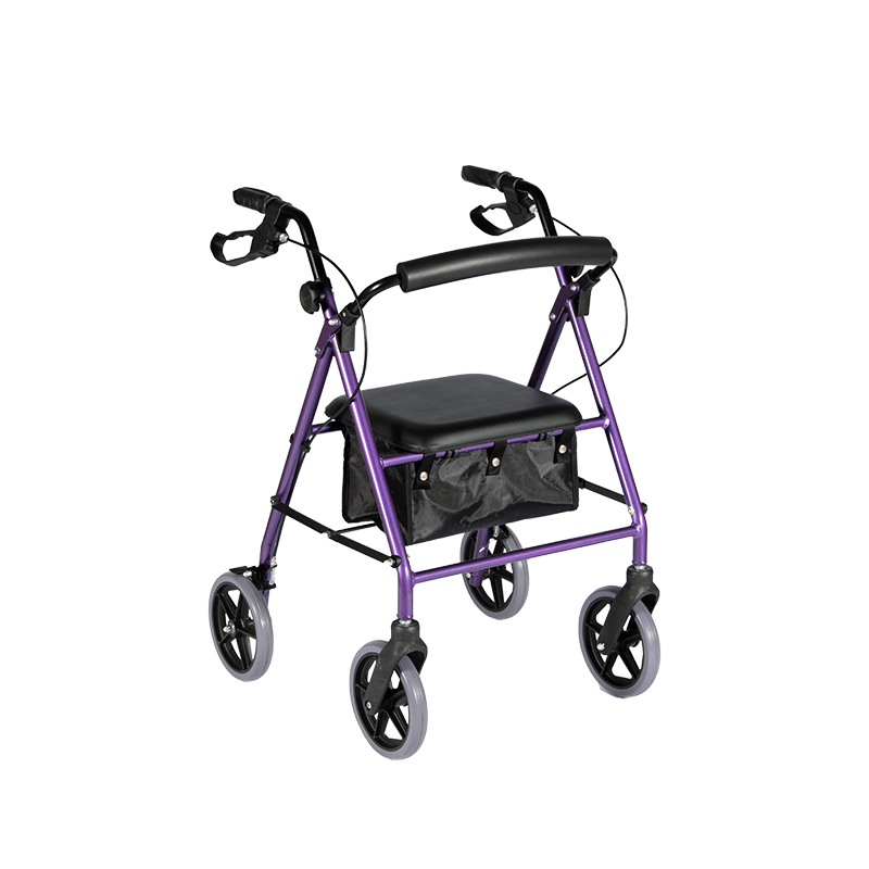 Durable and Foldable Medical Aluminum Rollator with Wide Seat for Senior