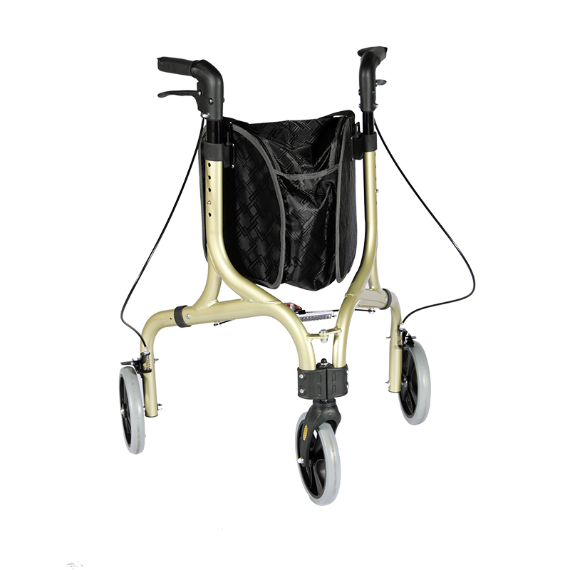 Aluminum Rollator with Adjustable Handle and Removable Storage Bag