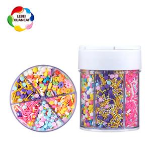 6 Cells Bottles Rainbow Sprinkles Candy