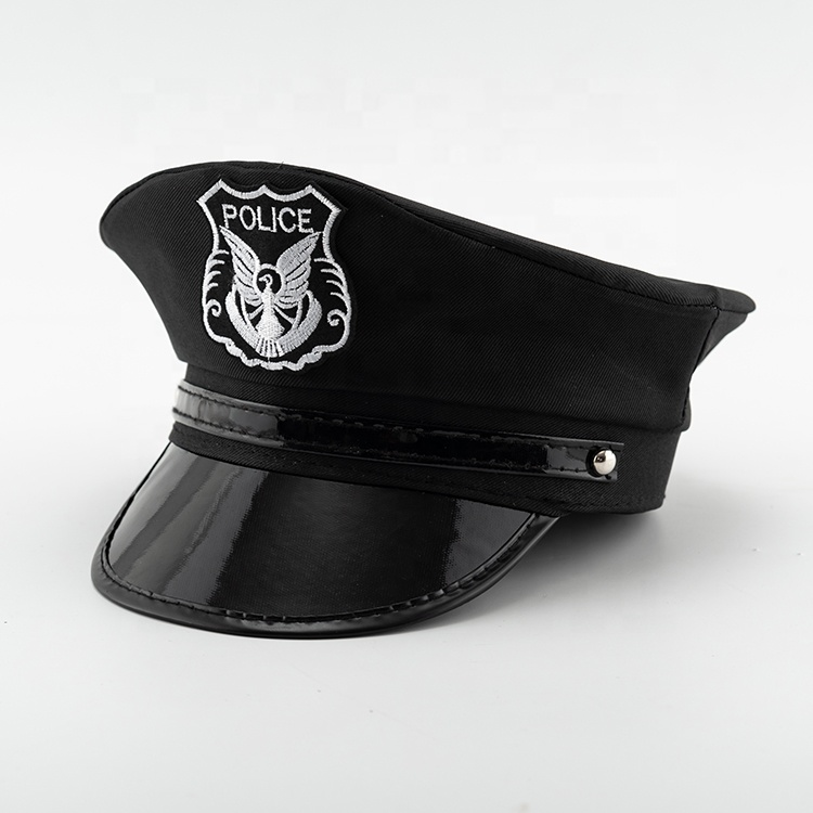 black Octagonal Police Hat