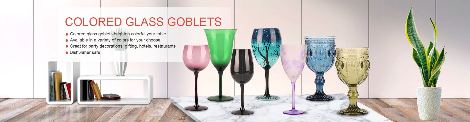copas de vidrio de colores personalizados
