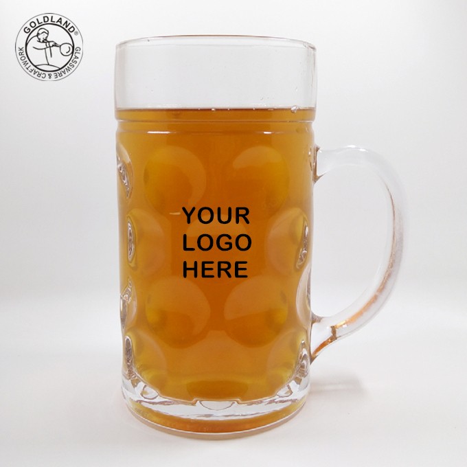 1升玻璃啤酒把杯精酿扎啤杯定制