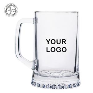 Personalice las tazas de cerveza de cristal transparente de la jarra para requisitos particulares