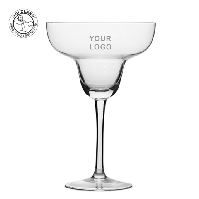 Passen Sie klare Cocktail-Margarita-Gläser mit Kristallstiel an
