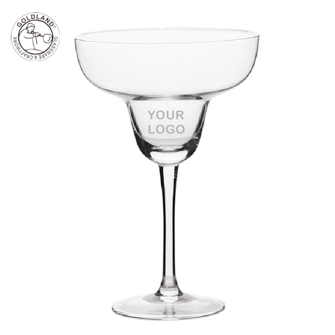 Customize Clear Crystal Stemmed Cocktail Margarita Glasses