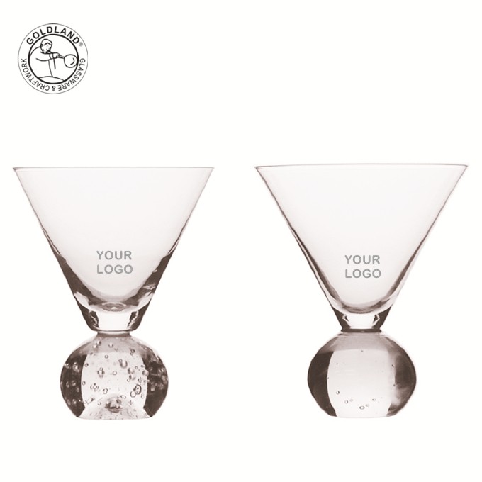 Martini Glass With Bubble Ball Base Cocktail Barware
