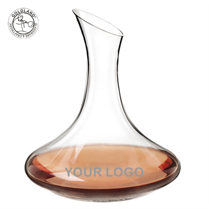 Garrafa de vinho de cristal artesanal grande garrafa de vinho tinto inclinada
