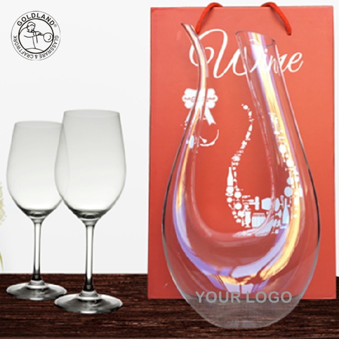 Hand-Blown Crystal Glass U Shaped Red Wine Decanter