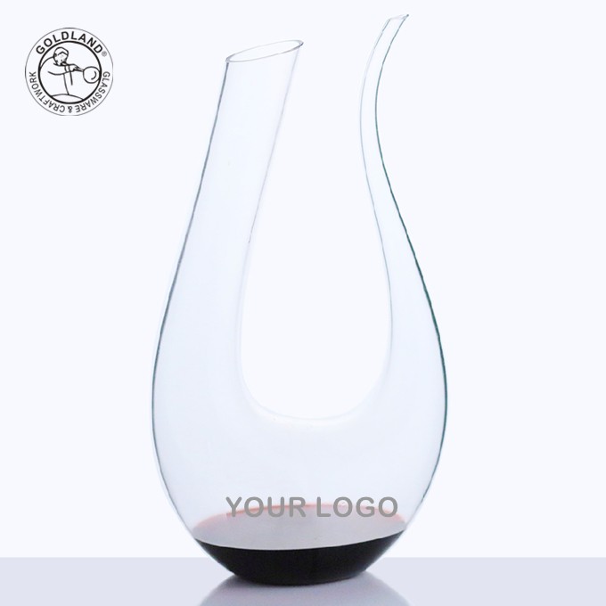 Hand-Blown Crystal Glass U Shaped Red Wine Decanter