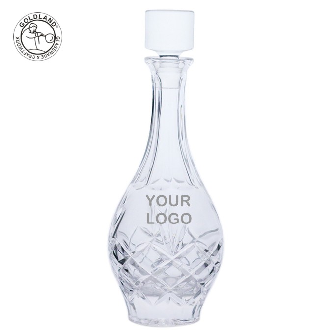 Crystal Glass Round Shape Whiskey Liquor Bottle